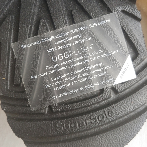 UGG NEW Fuzz Sugar Cross Slide Sandals Natural - Picture 13 of 14